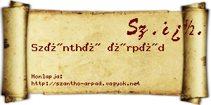 Szánthó Árpád névjegykártya